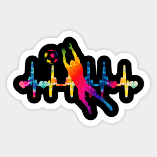 Soccer Player Boys Kids Youth Men Colorful Heartbeat Tie Dye Sticker